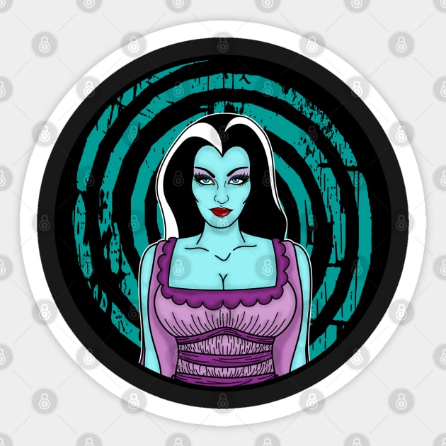 Lily Munster Sprial Sticker by VixxxenDigitalDesign